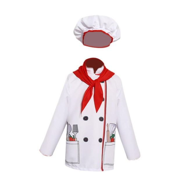 Shengyu Enfants pour Ensemble de Costume de Chef Ensemble de Cuisine pour Enfants Pâtisserie pour les Fêtes pour Jeu de Rôle de Chef m