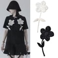 thumbnail image 4 of Geemin Black White Fabric Flower Brooch Pins Exaggerated Corsage Fashion Jewelry Brooches for Women Shirt Collar Accessories, 4 of 16