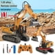 thumbnail image 2 of Excavadora de Control remoto de aleación grande RC para niños, 11 canales, vehículo de ingeniería de competición, regalo de juguete, 2 of 4