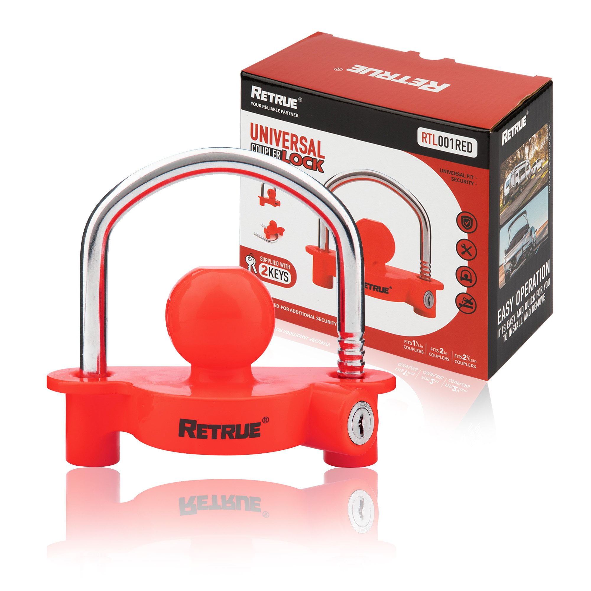 RETRUE Universal Coupler Lock Trailer Locks Ball Hitch Trailer Hitch