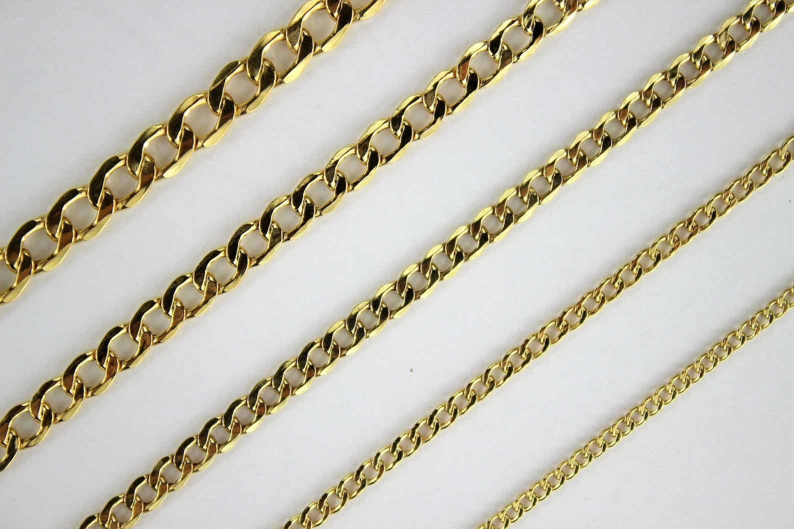 10K Yellow Gold Hollow Cuban Chain Necklace Bracelet