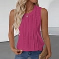 thumbnail image 2 of Fgnfyis Women's Tops Elegant Casual Camisole Top Solid Color Summer Sleeveless Tank with Lock Design for Daily Wear Womens Vest Womens Tank Tops Hot Pink M, 2 of 5