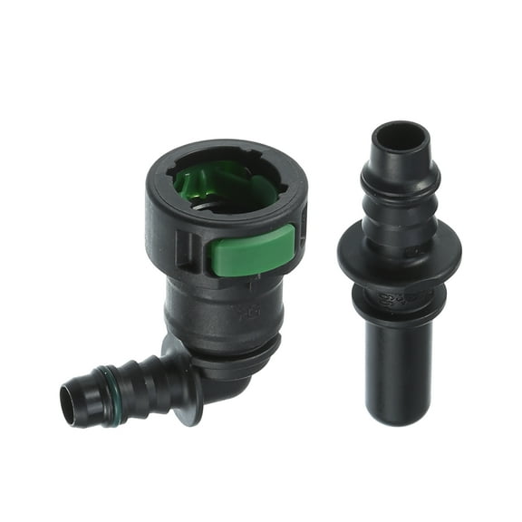 Unique Bargains 1 Set Car Fuel Line Hose Quick Release Connector 90 Degree 11.8mm SAE to 5/16" 8mm Disconnect Hose