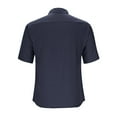 thumbnail image 5 of New summer arrivals YLSDY Men Formal Button Down Shirts, Lightweight Loose Wrinkle Free Short Sleeve Tops Summer Work Office Casual Tees with Pockets Dark Blue L, 5 of 8