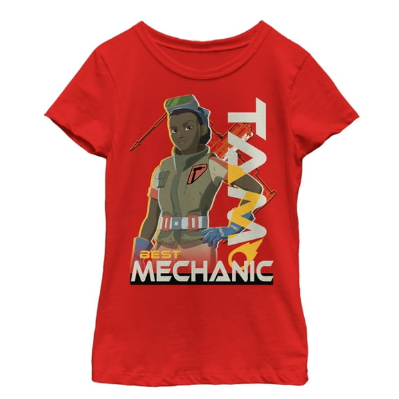 Girl's Star Wars Resistance Best Mechanic Tam Graphic Tee Red X Large