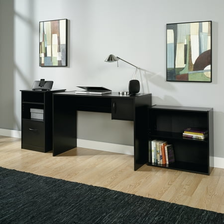 Mainstays 3-Piece Desk and Bookcase Office Set, Black (Best Price Office Furniture)