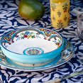thumbnail image 4 of Euro Ceramica Zanzibar Collection Vibrant 20 Piece Oven Safe Stoneware Dinnerware Set, Service For 4, Spanish Floral Design, Multicolor, 4 of 7