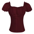 thumbnail image 2 of Bovxnpu Summer Short Sleeve T Shirts Puff Sleeve Top Basic Lightweight Soft Cotton V Neck Summer Tops (Women's or Women's Plus), 2 of 5