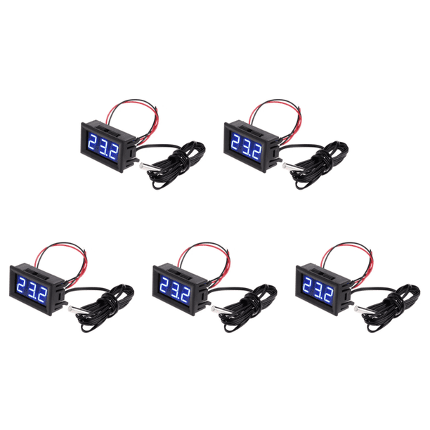 Módulo sensor temperatura digital LED 0 56 pulgadas Termómetro DC5-12V con sonda () Azul