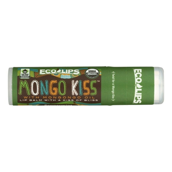 Mongo Kiss Display Center - Lip Balm - - Eco Lips - Peppermint - .25 Oz - Case Of 15
