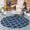 thumbnail image 2 of Safavieh Courtyard Alyssa Geometric Indoor/Outdoor Area Rug, Navy/Beige, 4' x 4' Round, 2 of 10