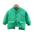 thumbnail image 2 of Esaierr Toddler Kids Boys Girls Autumn Winter Overcoat Thin Cotton Jacket Toddler Solid Standing Collar Thickened Top 1-4Y Baby New Cotton Jacket, 2 of 7