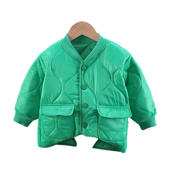 LYMAYTER Kids Unisex Cotton Jacket Boys Girls Fall Winter Long Sleeve Outerwear Baby Solid Color Coat for 1-4 Years