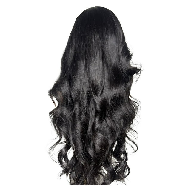 Women's Long Gradient Gold Wave Wig 26 Inch Middle Curly Wave Wig Natural Appearance Synthetic Heat Fiber Wig Suitable For Daily Party Use
