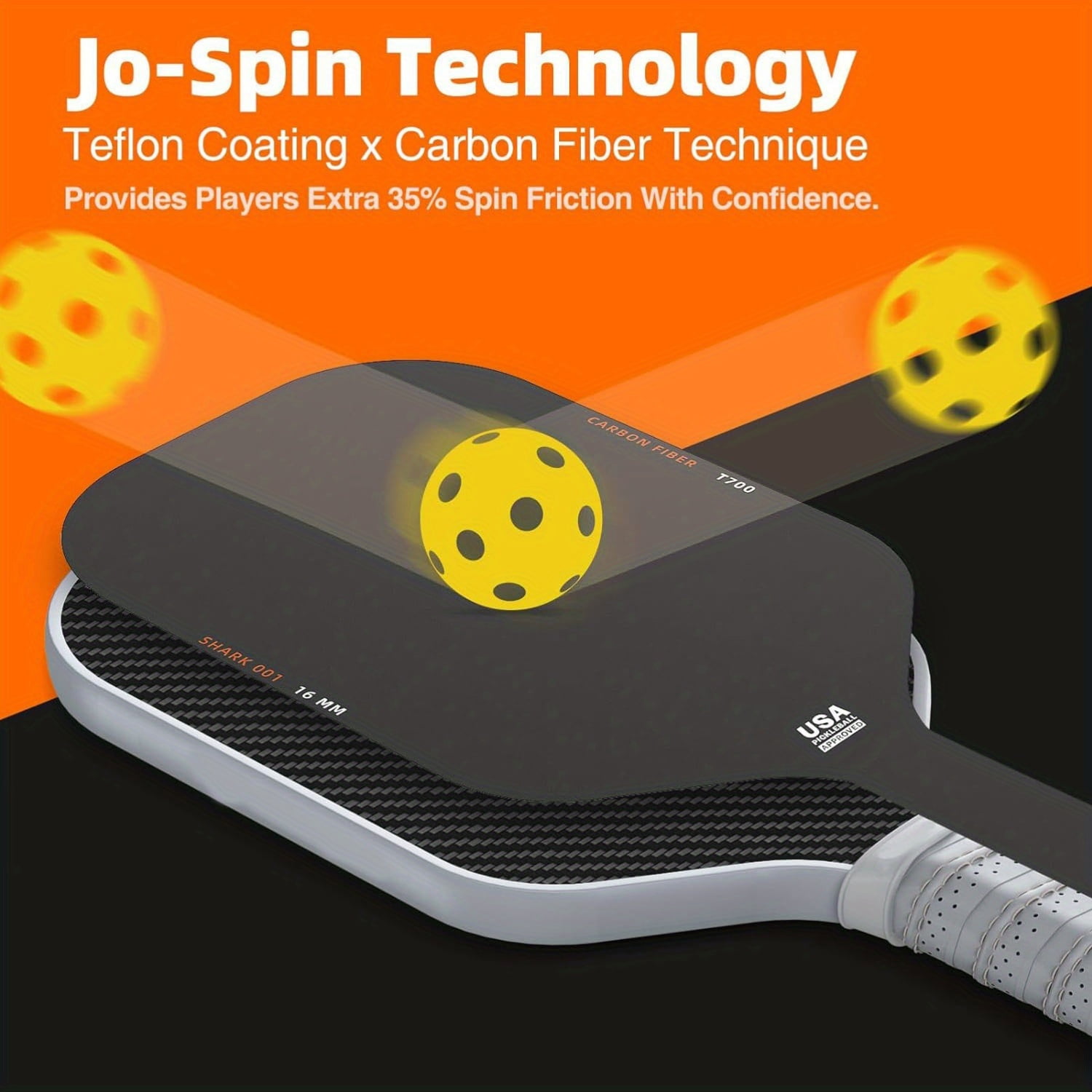 T700 Friction Rough Surface Carbon Fiber Pickleball Paddle, For Professional Training, 1pc and 1pc Set, 2pcs Set