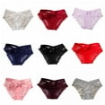 thumbnail image 7 of Forzero Women Lace Lingerie Bow Thin Briefs Panties Mesh Low Waist Underwear, 7 of 7