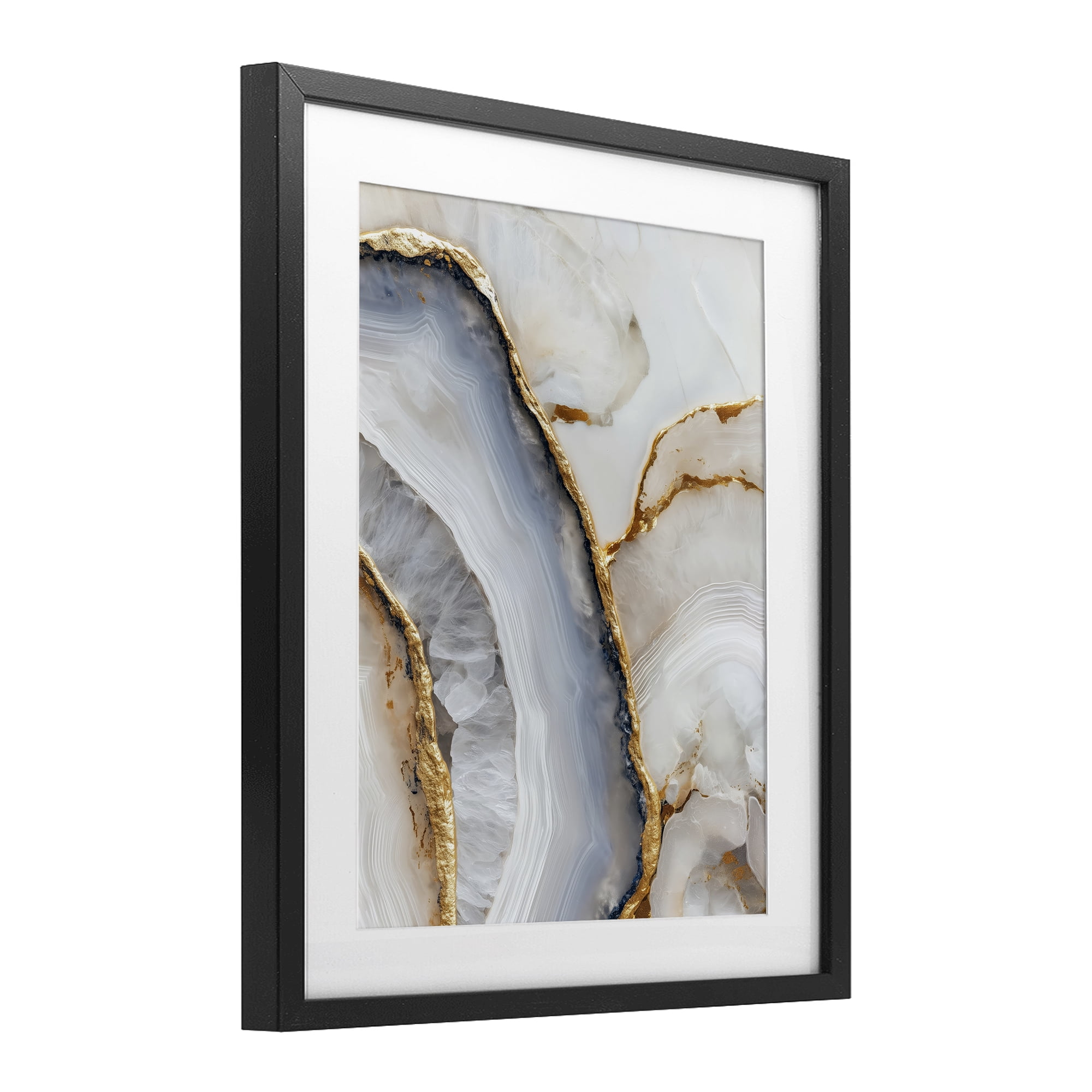 Stupell Industries Golden Marble Flow Black Framed Print Under Glass, design by Svetlana Aleynikova