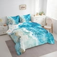 thumbnail image 3 of Manfei Ocean Theme Bedding King Size,Sea Beach Comforter Sets with Sheets,Hawaii Summer Holiday Bedding Sets King Size,Super Cozy Bedroom Decor Reversible,7pcs, 3 of 7