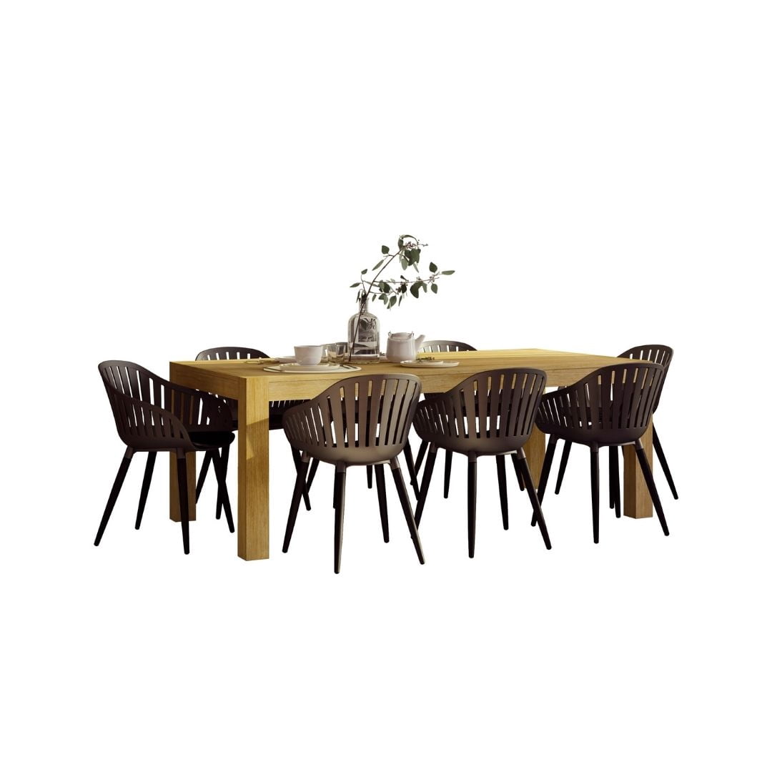 Midtown Concept Ambar 9-Piece Patio Rectangular Set