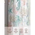 thumbnail image 6 of Teal Seahorse Starfish Sheer Curtains 2 Panels Set Summer Beach Coral Shell Watercolor Sheer Window Curtains Light Filtering Rod Pocket Voile Drapes for Bedroom Living Room 52"x63", 6 of 8