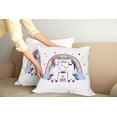 thumbnail image 2 of Ambesonne Rainbow Throw Pillow Cover 2 Pack, Unicorn Couple, 18", Multicolor, 2 of 7