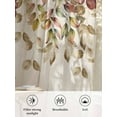 thumbnail image 6 of Fall Sheer Curtains 84 inches Long, Eucalyptus Leaf Autumn Leaves Sunflower Linen Light Filtering Sheer Window Curtains Rod Pocket Voile Drapes for Bedroom Living Room, 52"W x 84"L 2 Panels, 6 of 7
