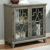Kembel 2-Shelf Wood Cabinet, Gray