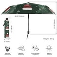 thumbnail image 3 of FORMRS Travel Umbrella Folding Auto Open Close Windproof Rain UV Protection, Green Christmas Hats, 3 of 8