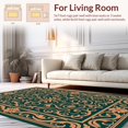 thumbnail image 2 of Flatwoven High Traffic Area Rug, Arabesque Scroll with Ornamental Vine Details, Non Slip, Stain Resistant, Washable Area Rugs for Living Room, Bedroom(Green, 8X10), 2 of 8