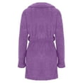 thumbnail image 5 of Prolriy Robes for Women, Women's Fall/Winter Hooded Pajamas Home Plush Thermal Bathrobe Nightgown Womens Robe Purple XXL, 5 of 6