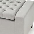 thumbnail image 6 of GDF Studio Alta Contemporary Tufted Storage Ottoman, Light Gray Fabric and Dark Brown, 6 of 10