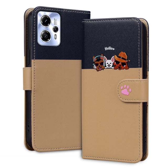 Compatible with Motorola Moto G13/ G23/ G53 Cute Animals Pattern Wallet Case with Card Slots Flip Cover