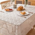 thumbnail image 4 of Table Cloth,Crochet Tablecloths Lace Cotton Beige Tablecloths Table Cover Table Topper Wedding Home Decoration, 4 of 9