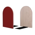 thumbnail image 2 of Lsque Maroon Printed Wood Bookends,Non-Skid Bookend for Shelves,Heavy Duty Support Bookends,Non-Slip Foam Pads for Office, Home, and Library,1 Pair, 2 of 8