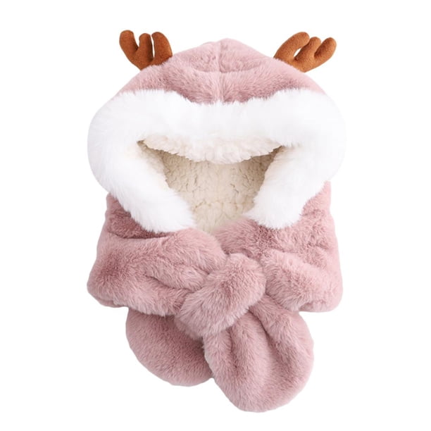 Gorro de invierno Sonducket 2 en 1 para niños rosa con protector de oídos