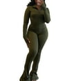 thumbnail image 2 of MSJUHEG Lounge Sets for Women Matching Sets for Women Sweatsuit Lounge Set Womens 2 Piece Matching Summer Summer Outfits for Women Travel Outfits for Women Army Green L, 2 of 7
