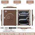 thumbnail image 2 of for iPad Pro 13" 2024 Tablet Case, Durable Sturdy Protection Case with Rotation Stand, Portable Hand Strap and Shoulder Strap Pencil Holder, Heavy Duty Shockproof Anti-Drop Cover, Chocolate, 2 of 20