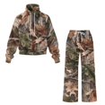 thumbnail image 5 of Glofpot Womens 2 Piece Casual Outfits, Turtleneck Sweatshirt, Lounge Set Drawstring Tracksuit & Wide Leg Sweatpants Matching Sets, Fall Activewear, Fit for Travel, Home, Hangout, Forest Camo Print, 5 of 8