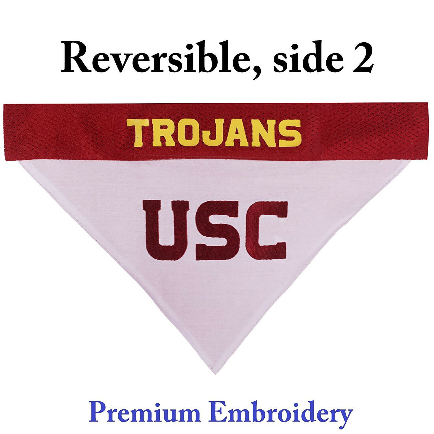 Pets First Collegiate USC Trojans Reversible Bandana - Home & Away Mesh & Premium Embroidery for DOGS & CATS
