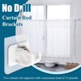 thumbnail image 3 of 8 PCS No Drill Curtain Rod Brackets, Self Adhesive Curtain Rod Holder Hooks Nail Free Adjustable Curtain Rod Hooks Curtain Hangers for Bathroom and Hotel Use (White), 3 of 5