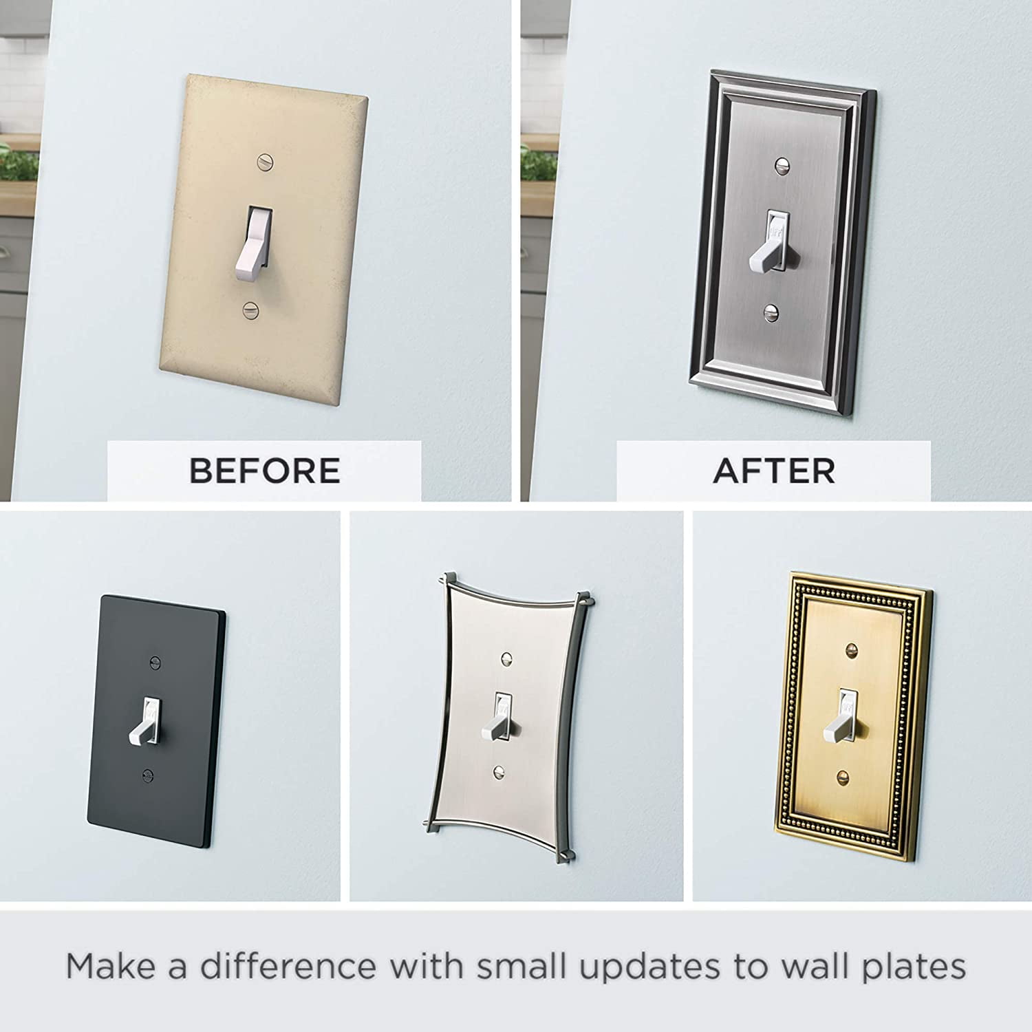 White Franklin Brass W35248-PW-C Classic Architecture Double Decorator Wall Plate/Switch Plate/Cover