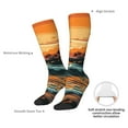 thumbnail image 4 of Gaeub Serene Ocean Sunset Printed Design Socks Stretchy High Tube Socks for Men Women Teens , Softball Soccer Socks for Hiking, Sport, 4 of 6