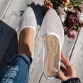 thumbnail image 2 of Womens Mesh Pointed Toe Flats - Breathable Lightweight Slip-on White Ballet Flat Shoes,Size 9.5, 2 of 9