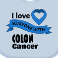thumbnail image 4 of Inktastic I Love Someone with Colon Cancer blue heart ribbon Boys or Girls Baby Bib, 4 of 4