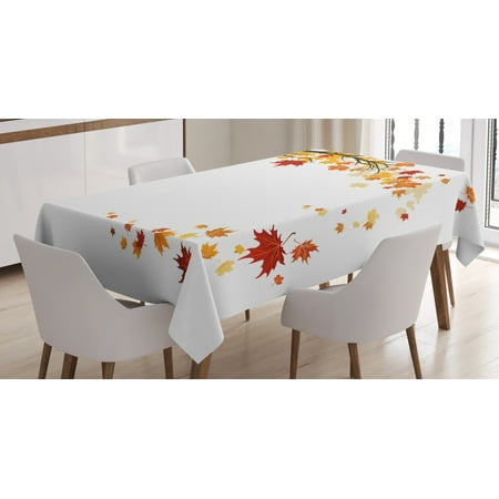 

Fall Decorations Tablecloth Leaf Group Motion in Mother Earth Transition from Summer to Winter Decor Rectangular Table Cover for Dining Room Kitchen 60 X 90 Inches Brown Orange by Ambesonne