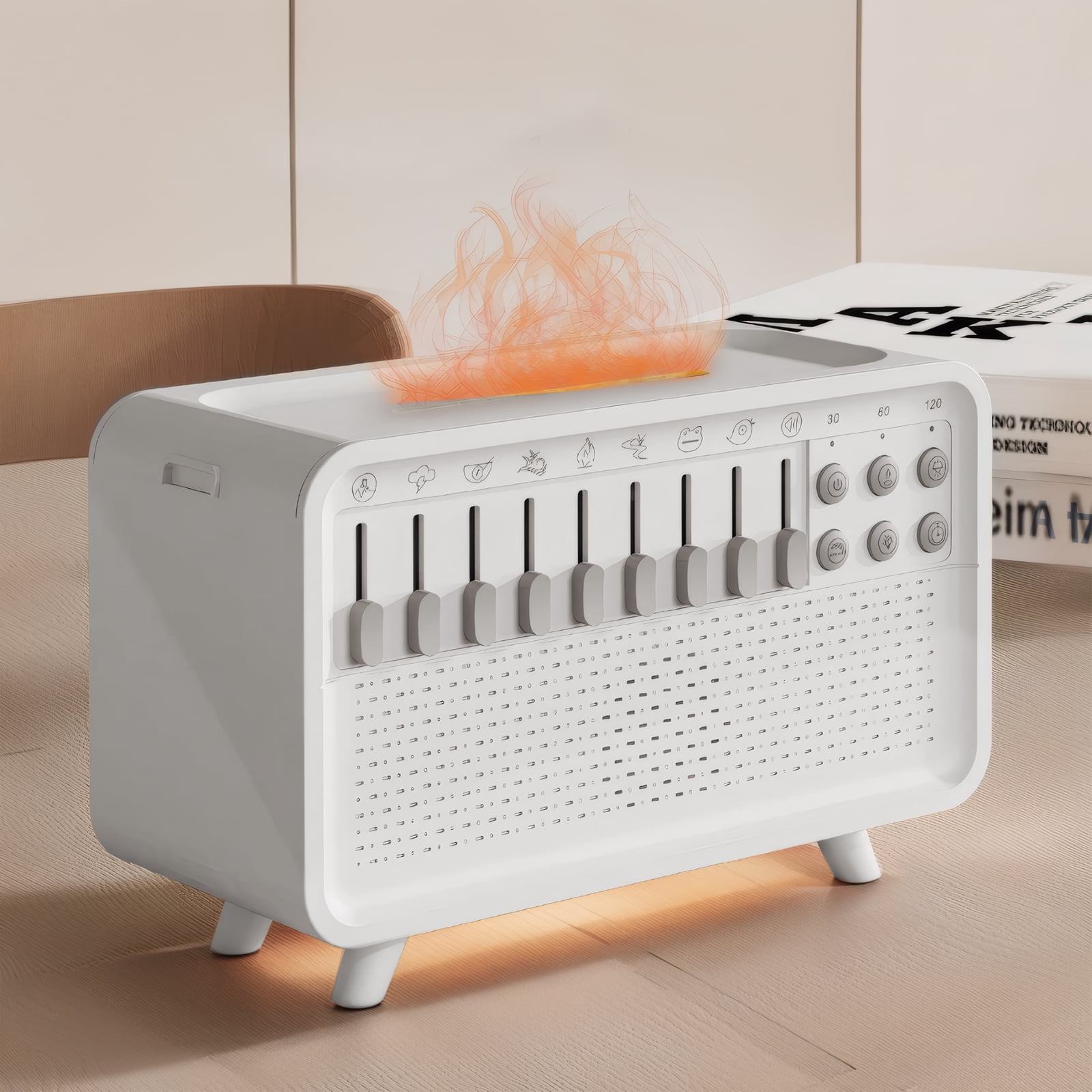 Led White Noise Bt Speaker Rechargeable Aroma Humidifier Night Light For Bedroom White Noise Speaker