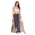 thumbnail image 2 of FORMRS Womens Long Sarong Beach Wrap Semi-Sheer Bikini Skirt Bathing Swimsuit Cover Up, Abstract Mountain, 2 of 7