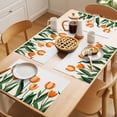 thumbnail image 5 of Orange Tulip Placemats Set of 12 Watercolor Retro Elegant Botanical Place Mats Indoor Wipeable Table Mats Washable Cloth Dining Table Placemats for Kitchen Holiday Party Home Decor 13x19 Inch, 5 of 9