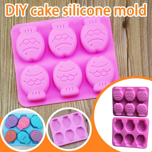 6 Fish Cake Molds Silicone Baking Set | Nonstick BPA-Free Chocolate Bomb Dome Maker | Heat Resistant -40°F to 466°F | Flexible, Reusable, Easy Release | Piping Bags Included | 16.5x13.8cm | Oven