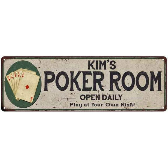 Kim's Poker Room Gift 6x18 Metal Sign Game Decor 206180048288